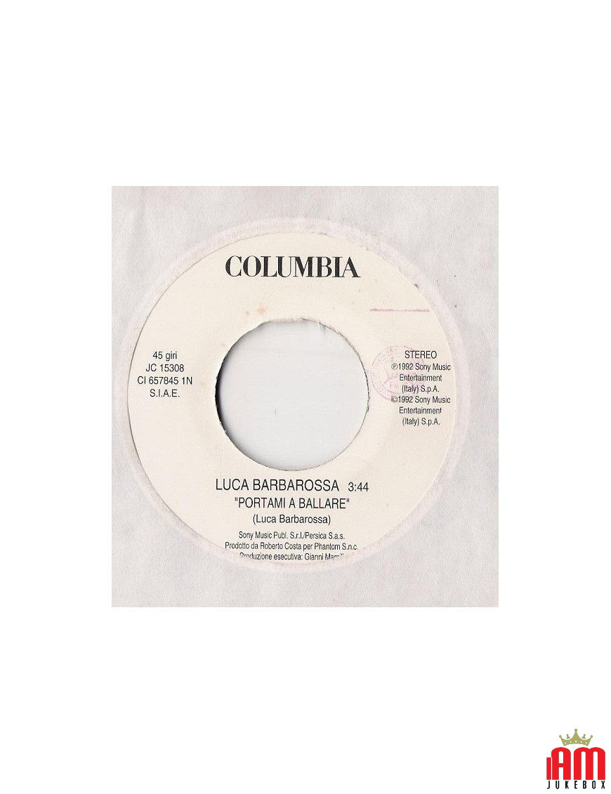 Portami A Ballare   Per Niente Al Mondo [Luca Barbarossa,...] - Vinyl 7", 45 RPM, Stereo