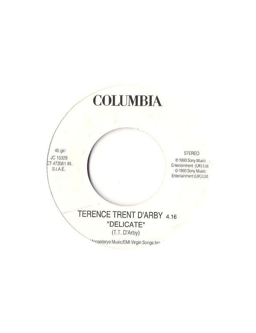 Delicate   La Ragazza Dei Sogni [Terence Trent D'Arby,...] - Vinyl 7", 45 RPM, Jukebox