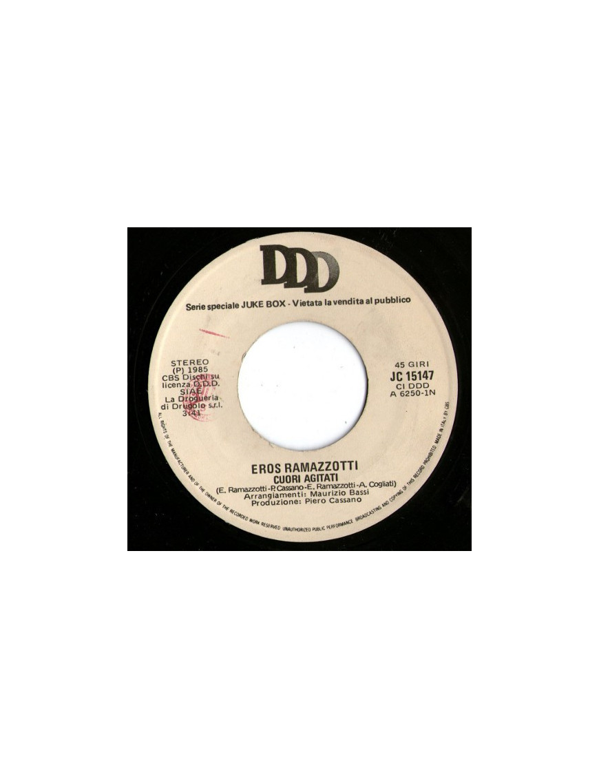 Cuori Agitati   L'Ultima Poesia [Eros Ramazzotti,...] - Vinyl 7", 45 RPM, Jukebox