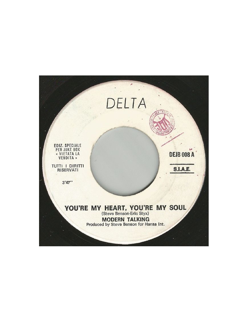 You're My Heart, You're My Soul Faces [Modern Talking,...] - Vinyl 7", 45 RPM, Jukebox [product.brand] 1 - Shop I'm Jukebox