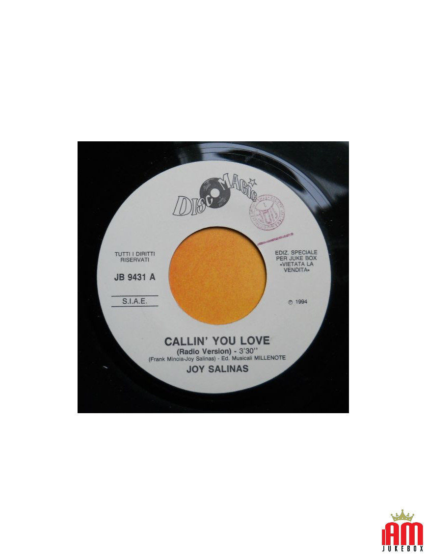  Callin' You Love (Radio Version) Can You Feel The Love Tonight (Club Mix) [Joy Salinas,...] - Vinyle 7", 45 RPM,... [product.br