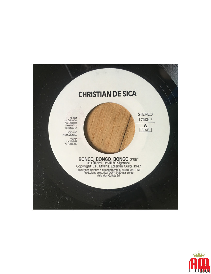 Bongo, Bongo, Bongo [Christian De Sica] - Vinyl 7", 45 RPM, Promo, Stéréo [product.brand] 1 - Shop I'm Jukebox 