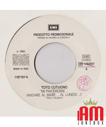 I Would Like... (Going to the Sea... On Monday...) Living In The Jungle [Toto Cutugno,...] - Vinyl 7", 45 RPM, Promo [product.br
