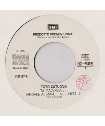 Mi Piacerebbe... (Andare Al Mare... Al Lunedì...)   Living In The Jungle [Toto Cutugno,...] - Vinyl 7", 45 RPM, Promo