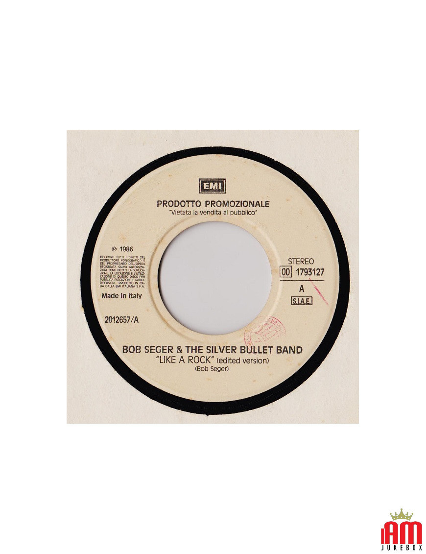 Like A Rock Love In Your Eyes [Bob Seger And The Silver Bullet Band,...] – Vinyl 7", 45 RPM, Promo, Stereo [product.brand] 1 - S