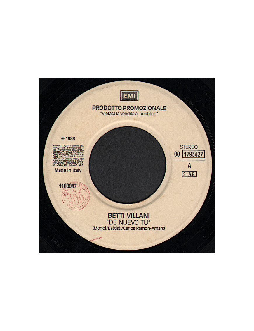 De Nuevo Tu Love Changes (Everything) [Betty Villani,...] - Vinyl 7", 45 RPM, Promo [product.brand] 1 - Shop I'm Jukebox 