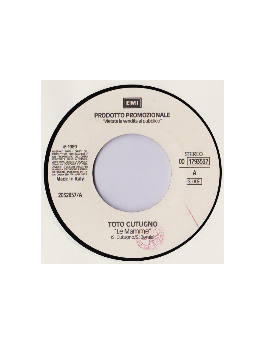Le Mamme Se Non Avessi Te [Toto Cutugno,...] - Vinyl 7", 45 RPM, Promo [product.brand] 1 - Shop I'm Jukebox 