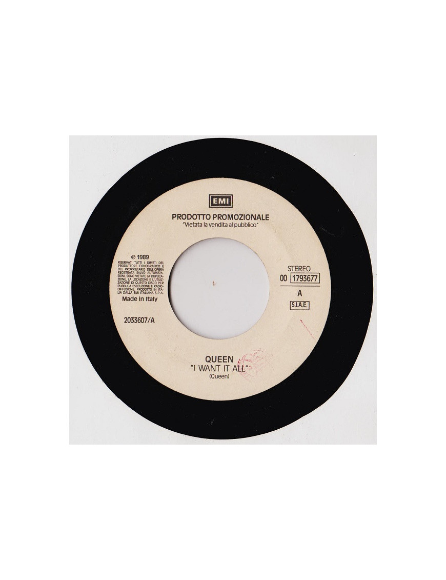 I Want It All Satisfied [Queen,...] - Vinyl 7", 45 RPM, Promo [product.brand] 1 - Shop I'm Jukebox 