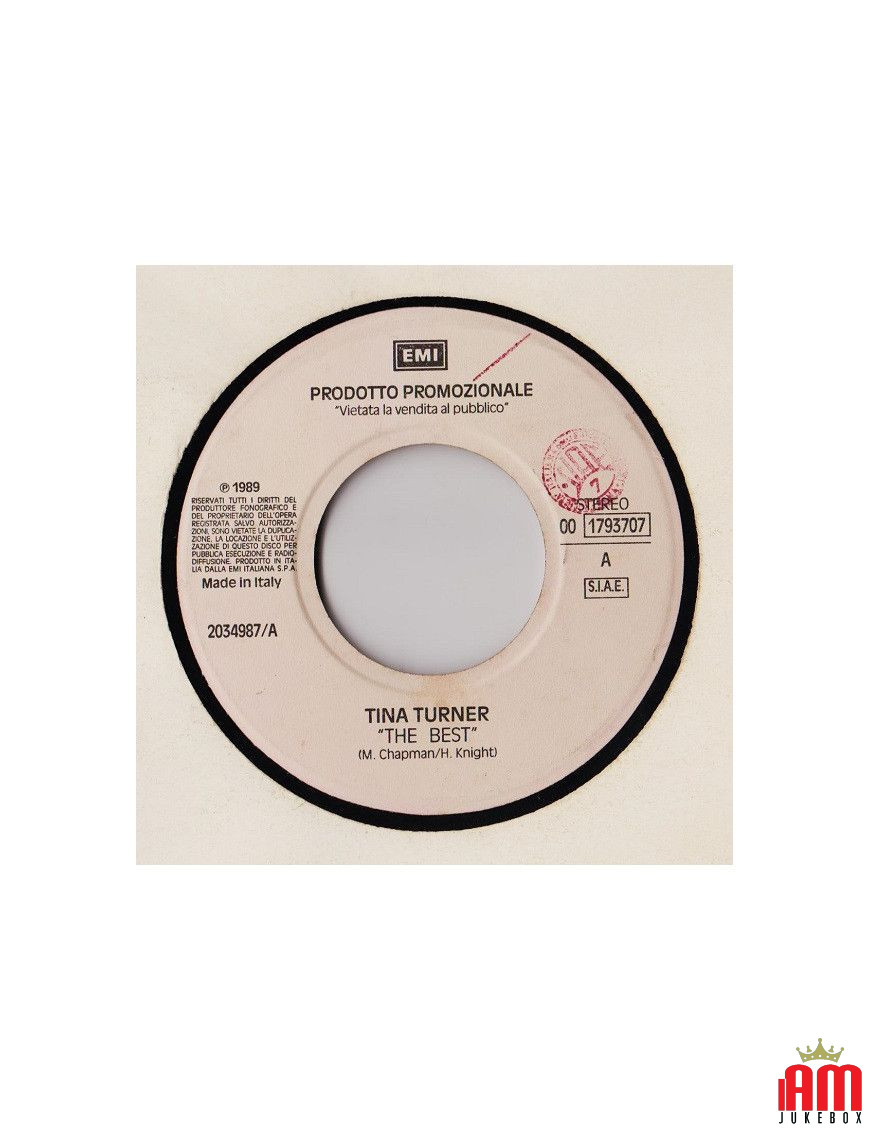 The Best Visioni [Tina Turner,...] - Vinyle 7", 45 RPM, Promo [product.brand] 1 - Shop I'm Jukebox 