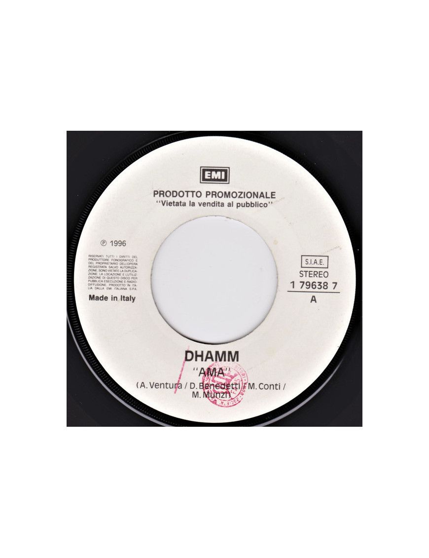 Ama Cantare E' D'Amore [Dhamm,...] - Vinyle 7", 45 RPM, Jukebox, Promo [product.brand] 1 - Shop I'm Jukebox 