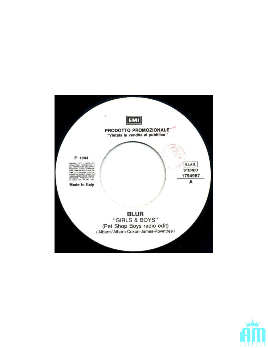 Girls & Boys (Pet Shop Boys Radio Edit) Roll 'Em Up (Radio Version) [Blur,...] - Vinyle 7", 45 RPM, Promo [product.brand] 1 - Sh