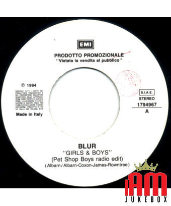 Girls & Boys (Pet Shop Boys Radio Edit) Roll 'Em Up (Radio Version) [Blur,...] – Vinyl 7", 45 RPM, Promo [product.brand] 1 - Sho