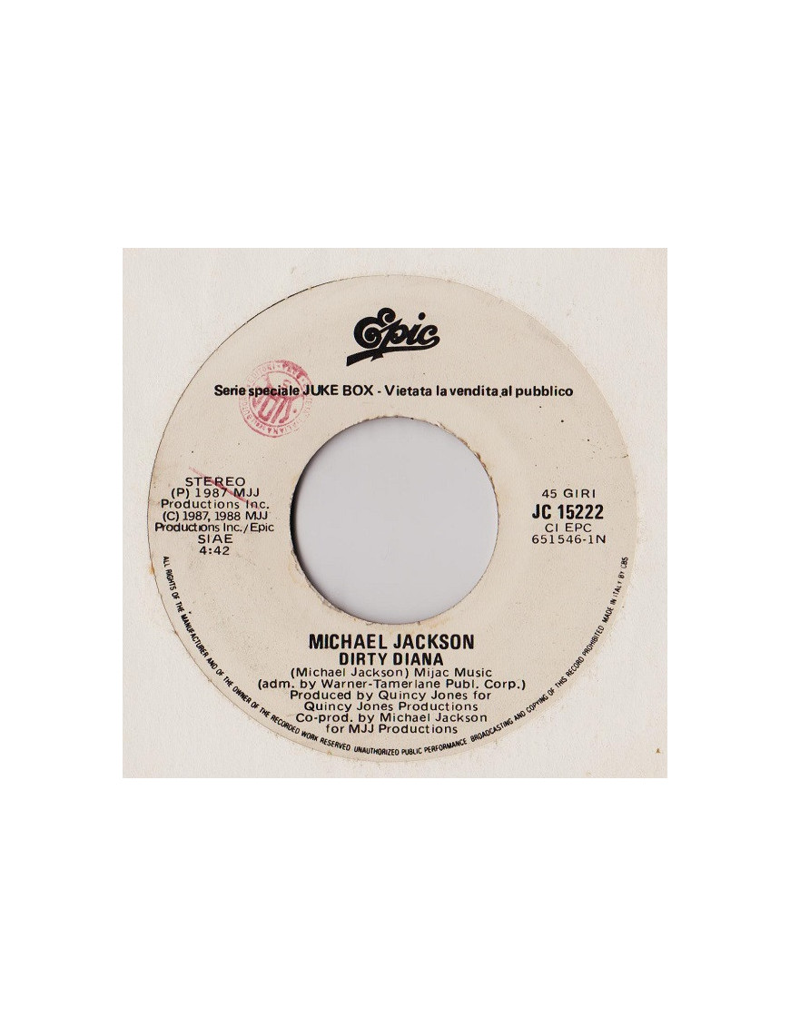 Dirty Diana   Love Is Stronger Than Pride [Michael Jackson,...] - Vinyl 7", 45 RPM, Jukebox