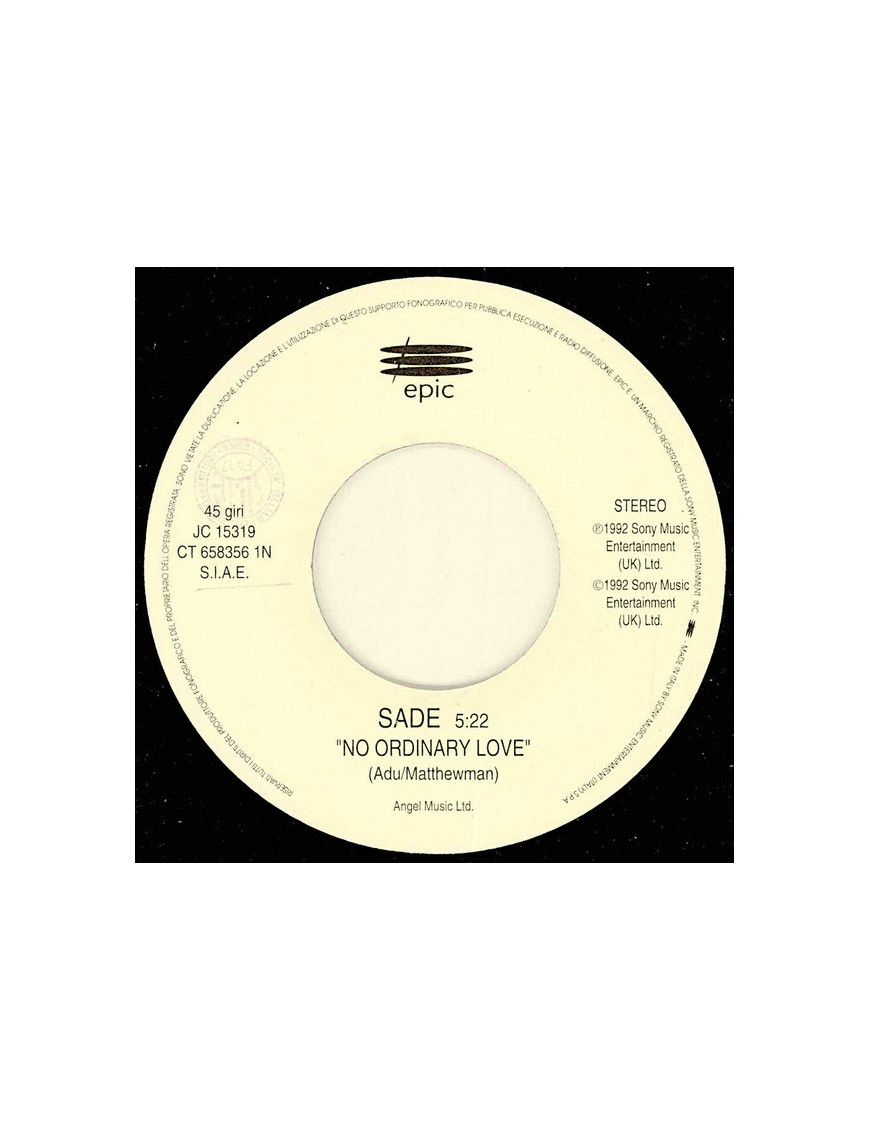 No Ordinary Love   Someone To Hold [Sade,...] - Vinyl 7", 45 RPM, Jukebox