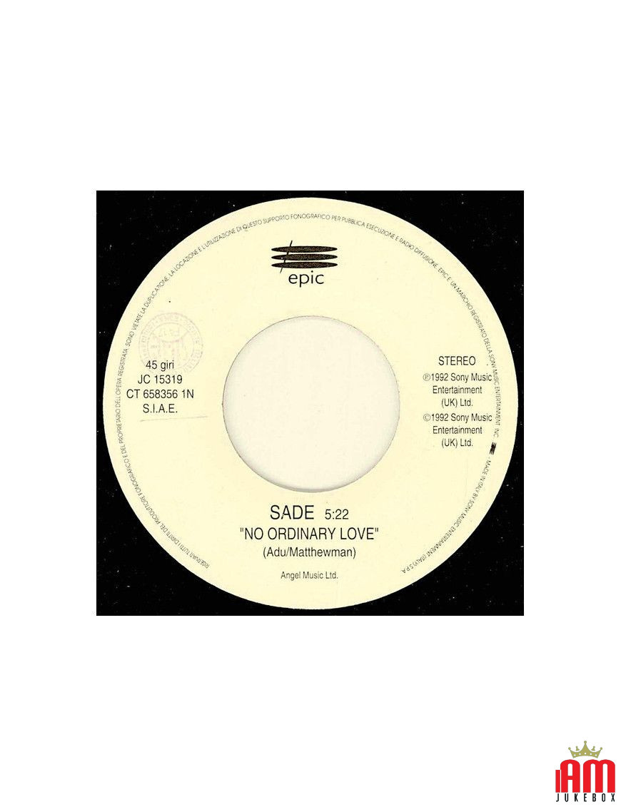 No Ordinary Love   Someone To Hold [Sade,...] - Vinyl 7", 45 RPM, Jukebox