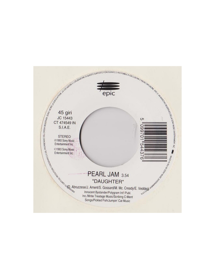 Daughter Stop Loving Me, Stop Loving You [Pearl Jam,...] - Vinyl 7", 45 RPM, Jukebox [product.brand] 1 - Shop I'm Jukebox 