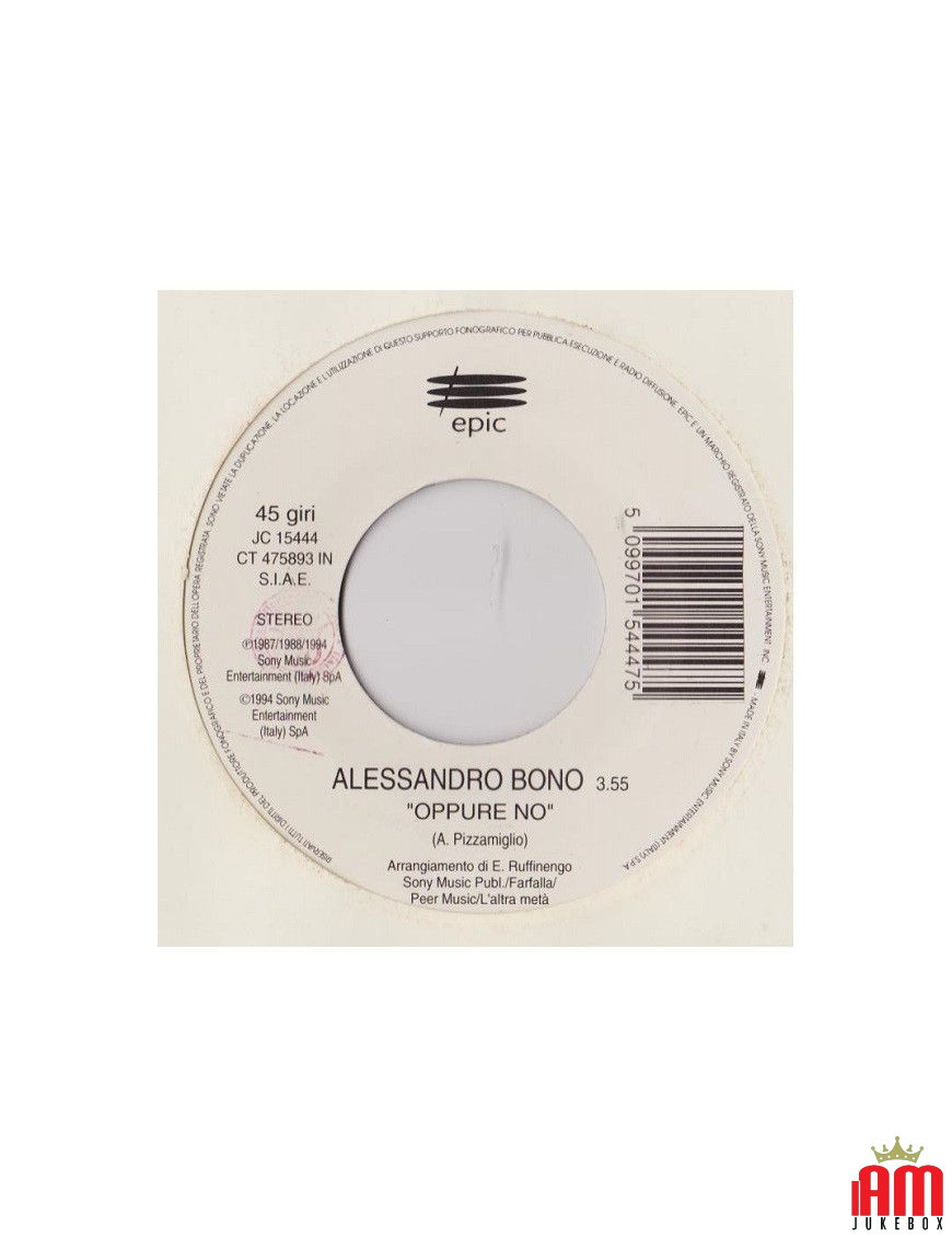 Oppure No Amare, Amare [Alessandro Bono,...] - Vinyl 7", 45 RPM, Stereo [product.brand] 1 - Shop I'm Jukebox 