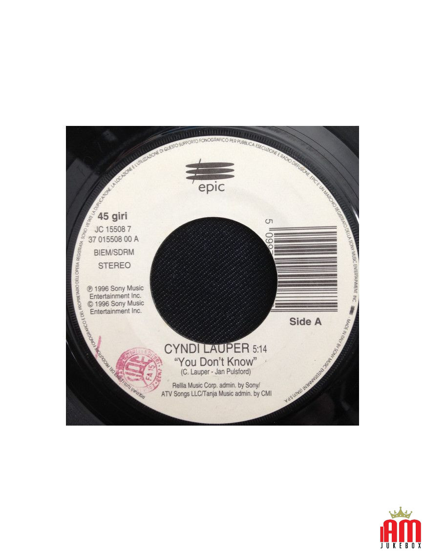 You Don't Know In The Ghetto [Cyndi Lauper,...] – Vinyl 7", 45 RPM, Jukebox [product.brand] 1 - Shop I'm Jukebox 