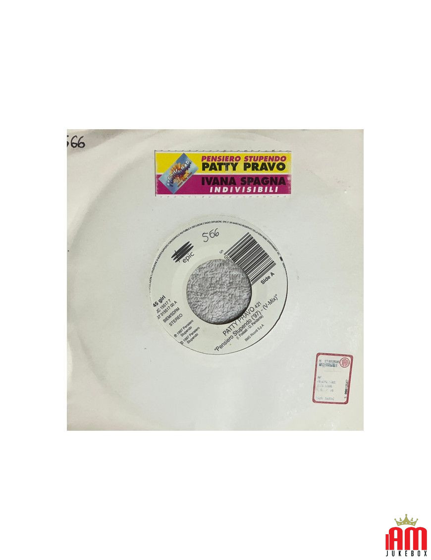 Pensiero Stupendo ('97) - (V-Mix) Indivisibili [Patty Pravo,...] - Vinyle 7", 45 RPM, Jukebox [product.brand] 1 - Shop I'm Jukeb