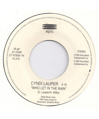 Who Let In The Rain Vivo [Cyndi Lauper,...] – Vinyl 7", 45 RPM, Promo [product.brand] 1 - Shop I'm Jukebox 