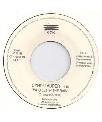 Who Let In The Rain Vivo [Cyndi Lauper,...] - Vinyle 7", 45 RPM, Promo [product.brand] 1 - Shop I'm Jukebox 