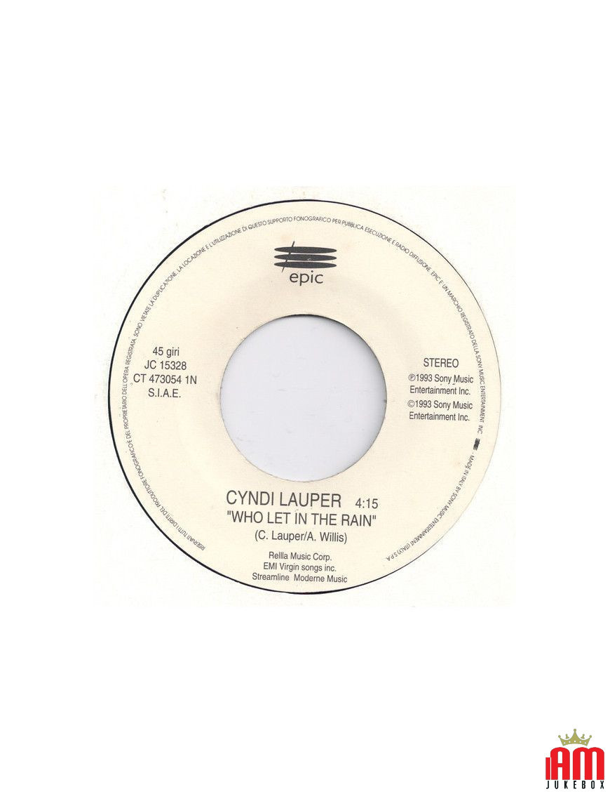 Who Let In The Rain Vivo [Cyndi Lauper,...] – Vinyl 7", 45 RPM, Promo [product.brand] 1 - Shop I'm Jukebox 