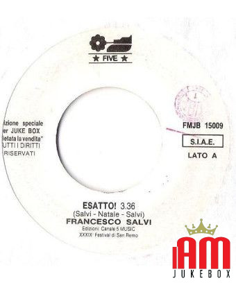 Exact! Je donnerais [Francesco Salvi,...] - Vinyl 7", 45 RPM, Jukebox [product.brand] 1 - Shop I'm Jukebox 