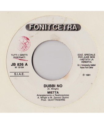 Doutes No Nené [Mietta,...] - Vinyl 7", 45 RPM, Jukebox [product.brand] 1 - Shop I'm Jukebox 
