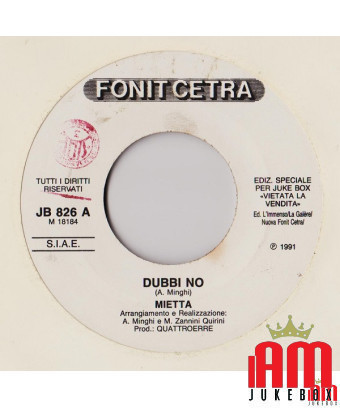 Doutes No Nené [Mietta,...] - Vinyl 7", 45 RPM, Jukebox [product.brand] 1 - Shop I'm Jukebox 