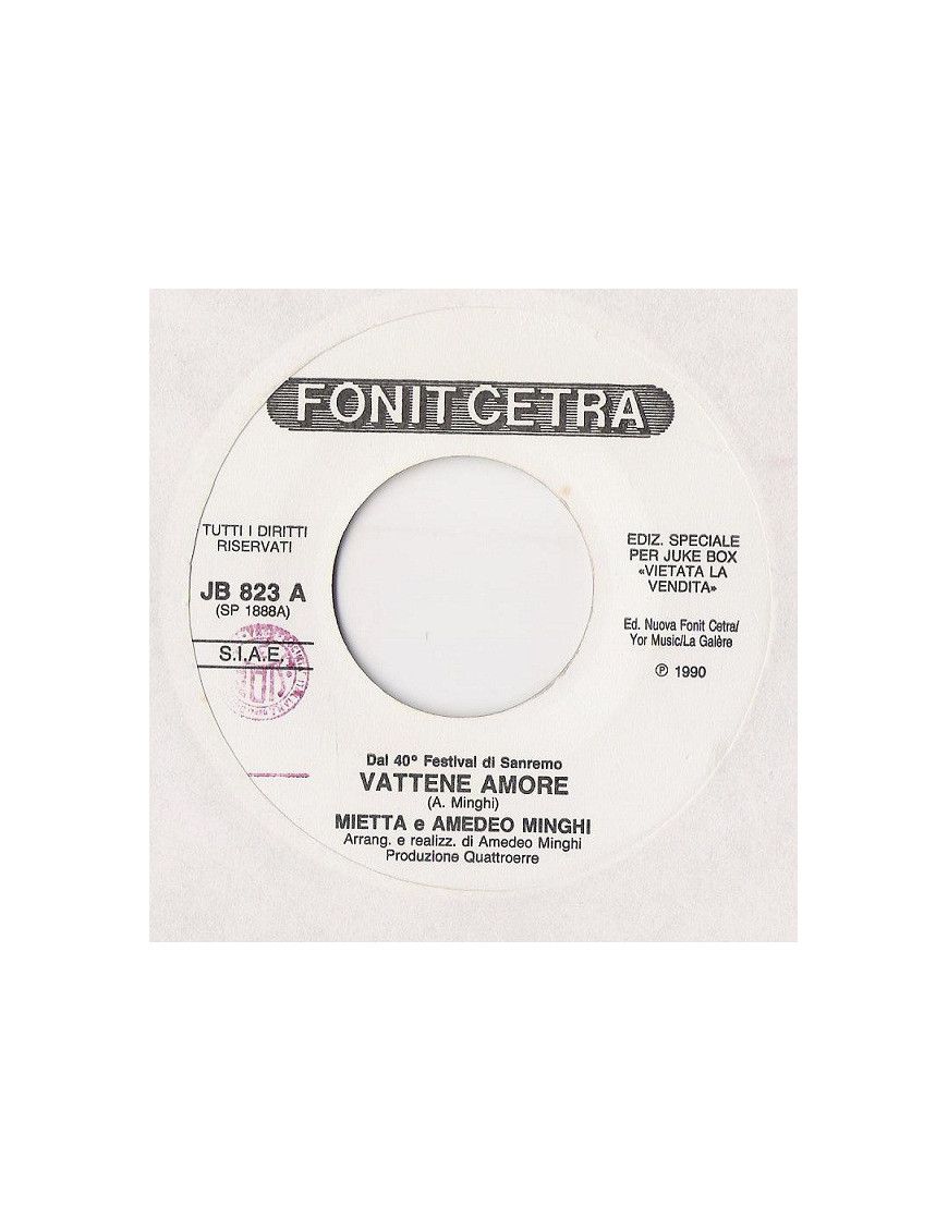 Go away Love I would like [Mietta,...] - Vinyl 7", 45 RPM, Jukebox [product.brand] 1 - Shop I'm Jukebox 