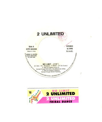 No Limit Tribal Dance [2 Unlimited] - Vinyl 7", 45 RPM, Jukebox [product.brand] 1 - Shop I'm Jukebox 