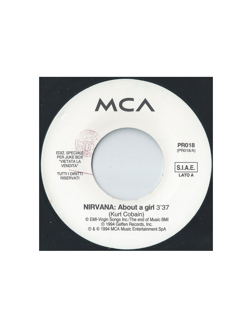 À propos d'une fille aveugle [Nirvana,...] - Vinyl 7", 45 RPM, Jukebox