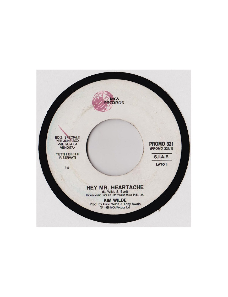Hey Mr. Heartache   These Early Days [Kim Wilde,...] - Vinyl 7", 45 RPM, Jukebox