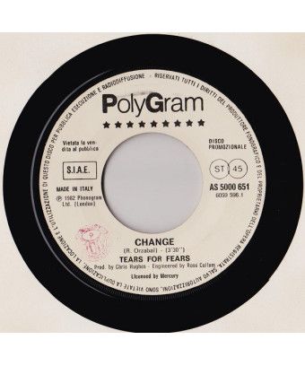 Change Ariò [Tears For Fears,...] - Vinyl 7", 45 RPM, Promo [product.brand] 1 - Shop I'm Jukebox 