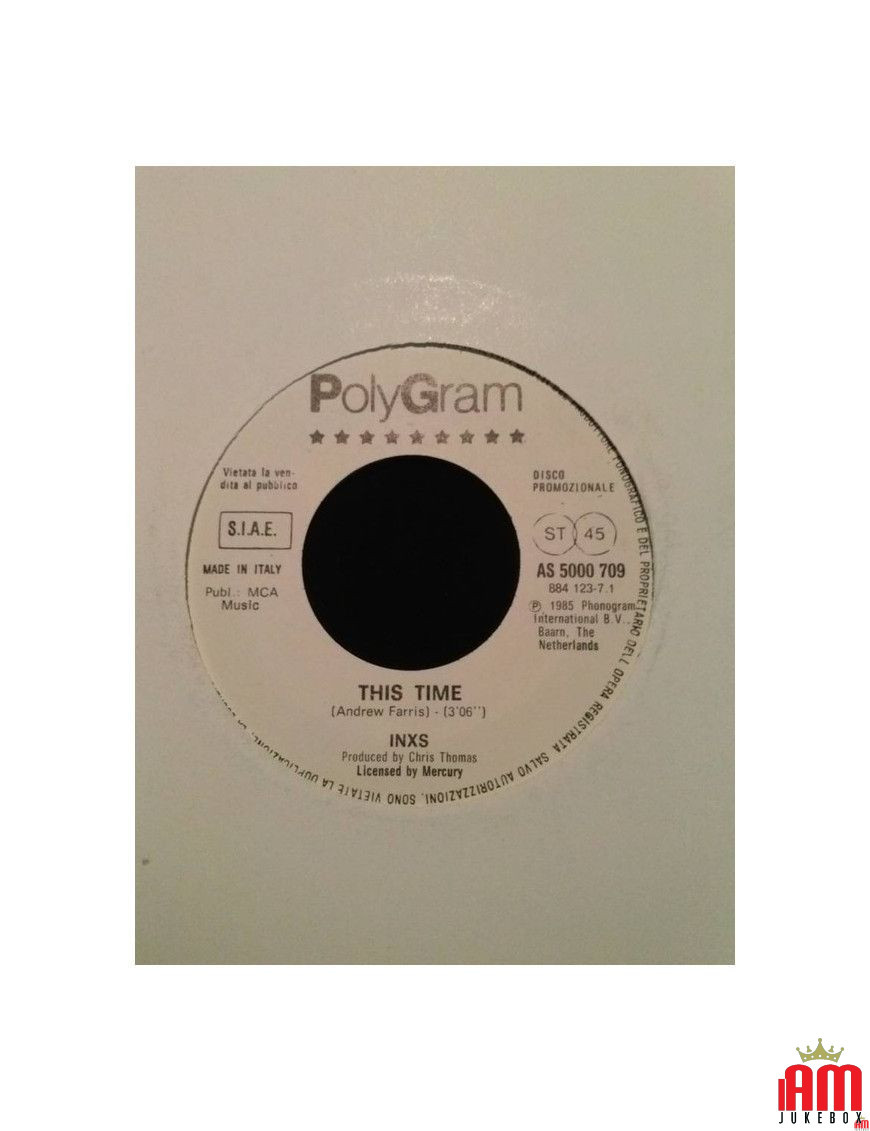 This Time Soul Kiss [Inxs,...] - Vinyl 7", 45 RPM, Promo [product.brand] 1 - Shop I'm Jukebox 