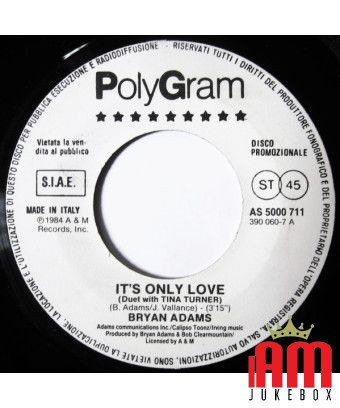 It's Only Love Something About You [Bryan Adams,...] - Vinyl 7", 45 RPM, Promo [product.brand] 1 - Shop I'm Jukebox 