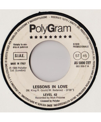 Lessons In Love Look Away [Level 42,...] - Vinyl 7", 45 RPM, Promo [product.brand] 1 - Shop I'm Jukebox 