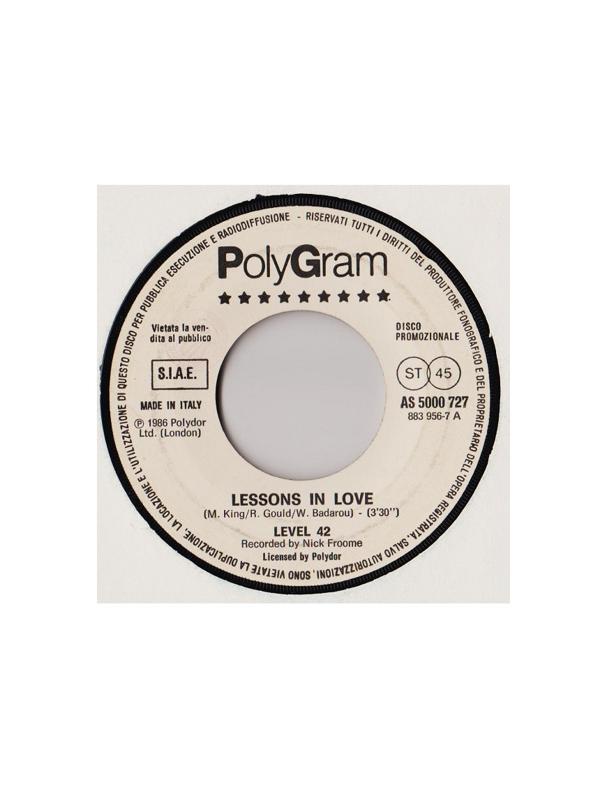 Lessons In Love Look Away [Level 42,...] - Vinyl 7", 45 RPM, Promo [product.brand] 1 - Shop I'm Jukebox 