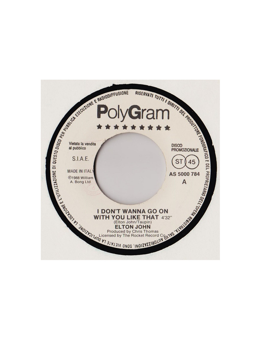 I Don't Wanna Go On With You Like That Stop Your Fussin' [Elton John,...] – Vinyl 7", 45 RPM, Promo [product.brand] 1 - Shop I'm