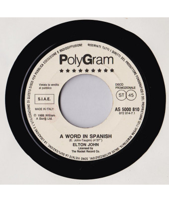 A Word In Spanish The First Time [Elton John,...] – Vinyl 7", 45 RPM, Promo [product.brand] 1 - Shop I'm Jukebox 