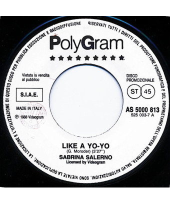 Like A Yo-Yo Nineteen Forever [Sabrina Salerno,...] – Vinyl 7", 45 RPM, Promo [product.brand] 1 - Shop I'm Jukebox 