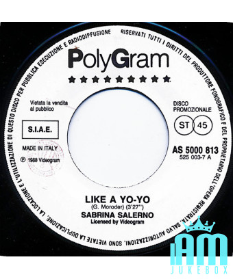 Like A Yo-Yo Nineteen Forever [Sabrina Salerno,...] - Vinyle 7", 45 RPM, Promo [product.brand] 1 - Shop I'm Jukebox 
