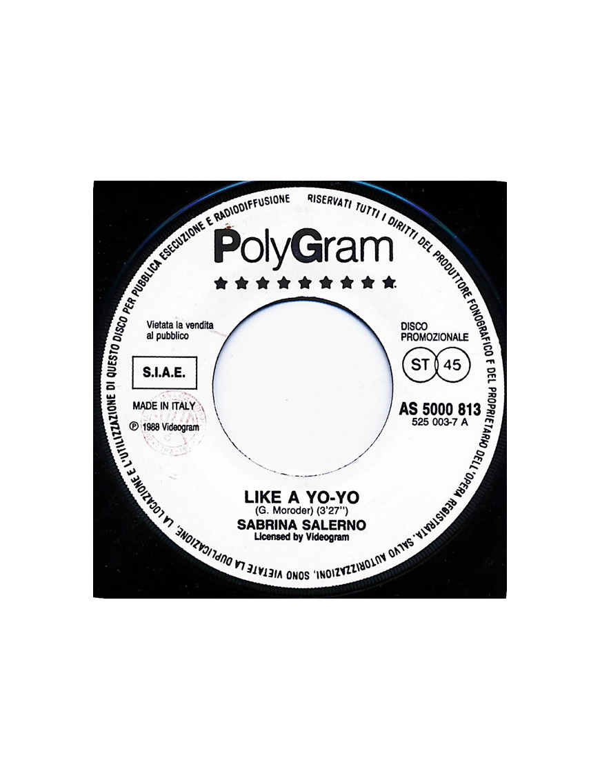 Like A Yo-Yo Nineteen Forever [Sabrina Salerno,...] – Vinyl 7", 45 RPM, Promo [product.brand] 1 - Shop I'm Jukebox 