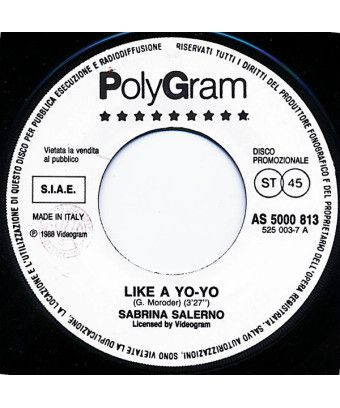 Like A Yo-Yo Nineteen Forever [Sabrina Salerno,...] - Vinyle 7", 45 RPM, Promo [product.brand] 1 - Shop I'm Jukebox 