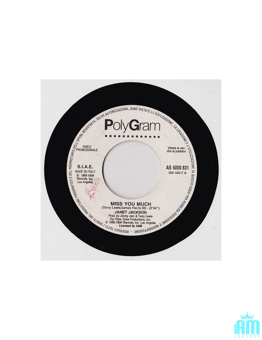Tu me manques beaucoup en marchant sur mon chemin [Janet Jackson,...] - Vinyl 7", 45 RPM, Promo [product.brand] 1 - Shop I'm Juk