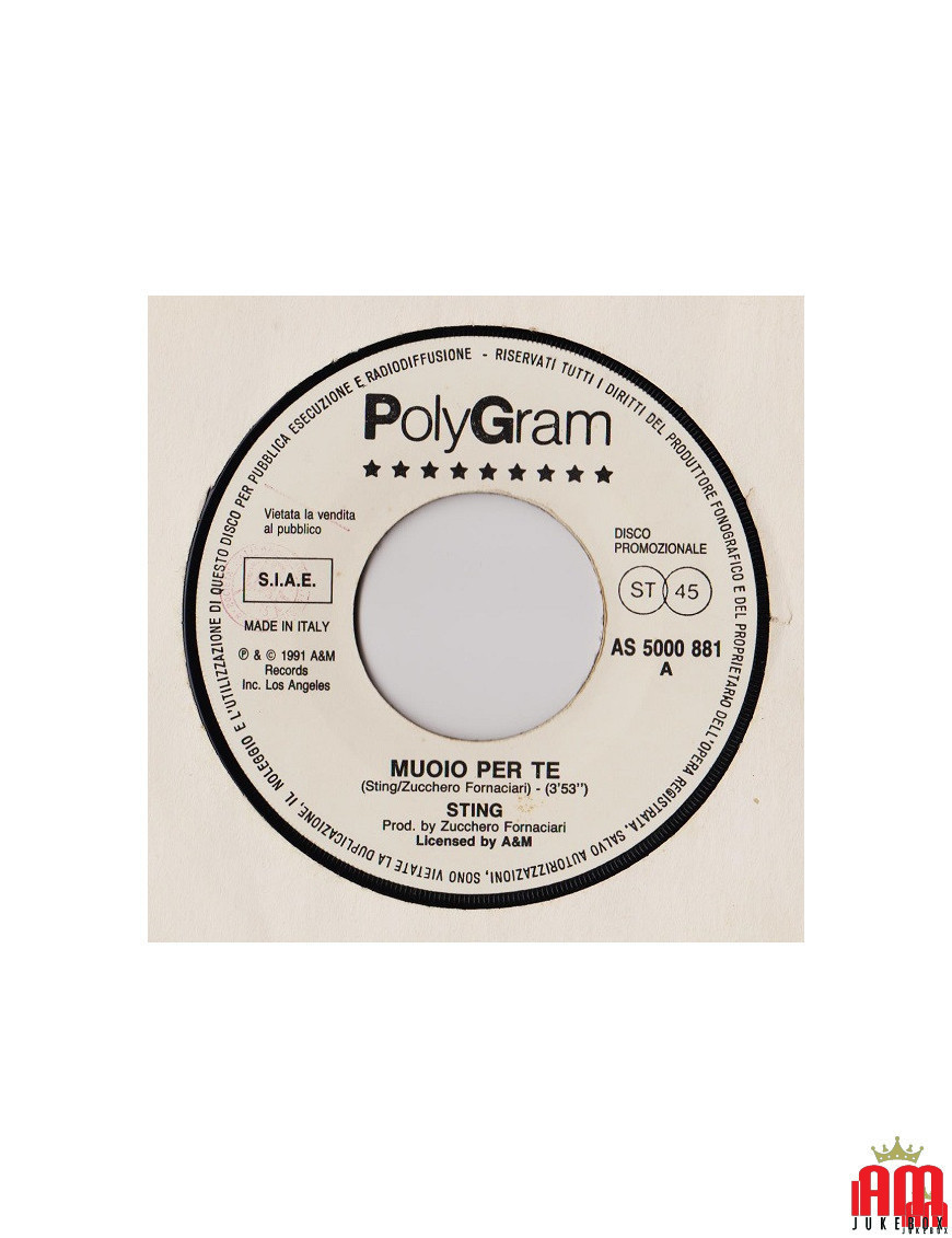 I Die For You House Called Love [Sting,...] – Vinyl 7", 45 RPM, Promo [product.brand] 1 - Shop I'm Jukebox 