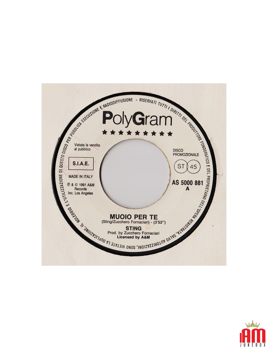 I Die For You House Called Love [Sting,...] - Vinyl 7", 45 RPM, Promo [product.brand] 1 - Shop I'm Jukebox 