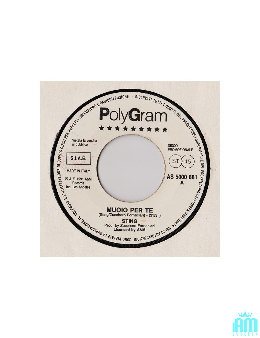 Je meurs pour toi House Called Love [Sting,...] - Vinyl 7", 45 RPM, Promo [product.brand] 1 - Shop I'm Jukebox 