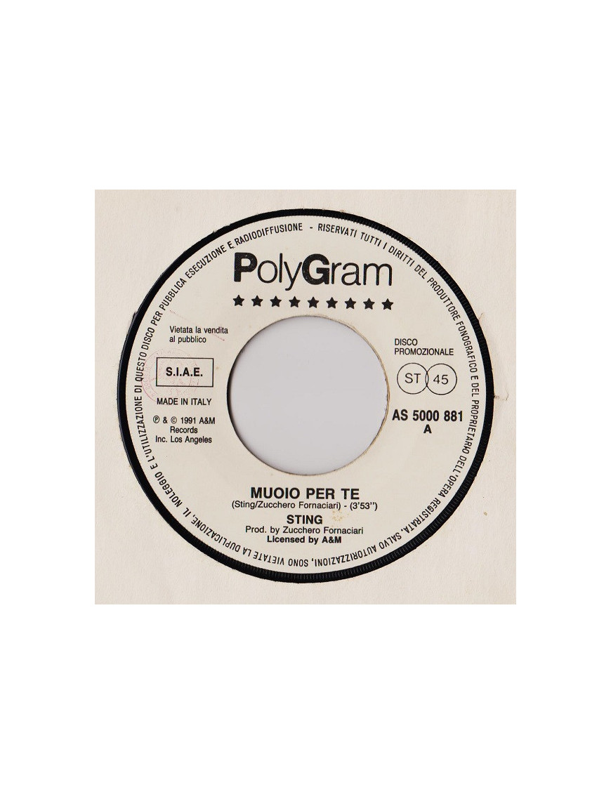 Muoio Per Te House Called Love [Sting,...] - Vinyl 7", 45 RPM, Promo [product.brand] 1 - Shop I'm Jukebox 