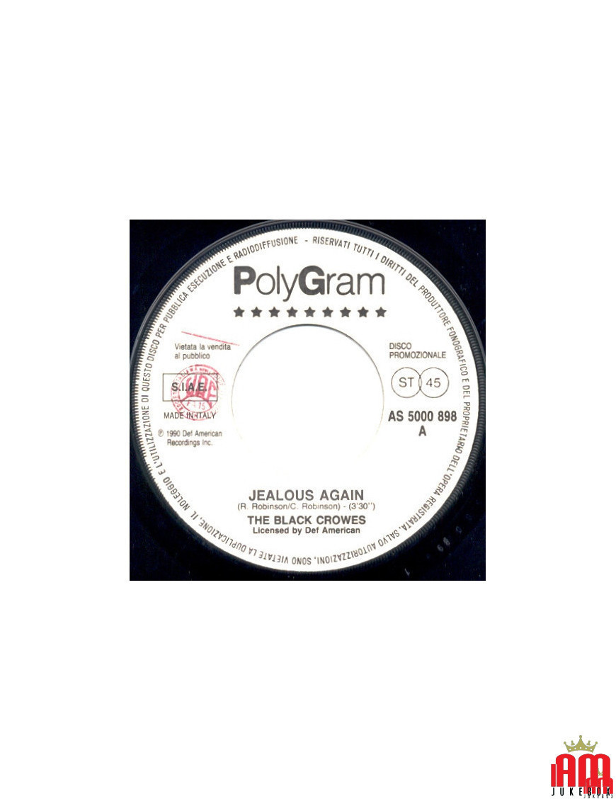 Jealous Again Dirty Boy Look [The Black Crowes,...] – Vinyl 7", 45 RPM, Promo [product.brand] 1 - Shop I'm Jukebox 